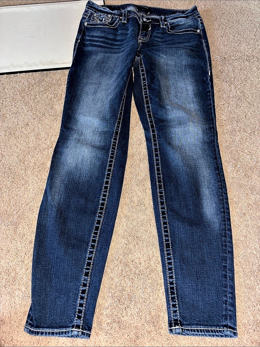 Vigoss Jeans Heritage Fit Skinny Jeans Blue Waist 10 L30